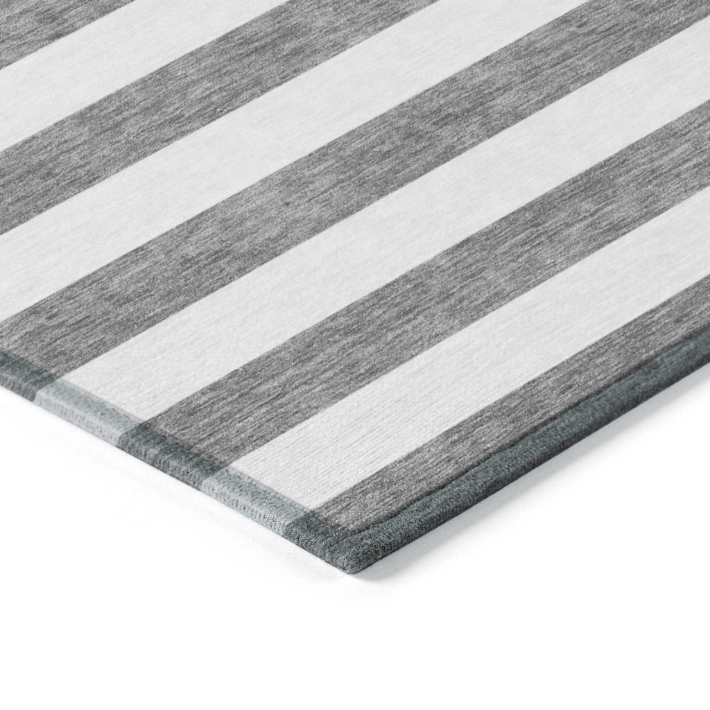 Machine Washable Indoor/ Outdoor Cabana Stripe Chantille Rug