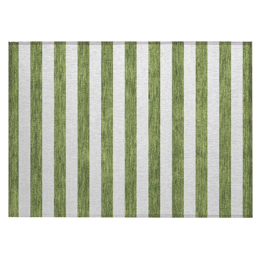Machine Washable Indoor/ Outdoor Cabana Stripe Chantille Rug