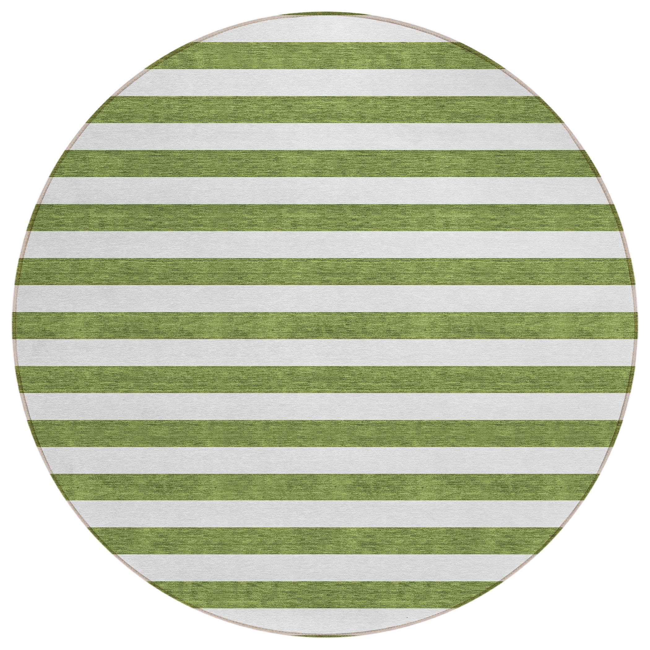 Machine Washable Indoor/ Outdoor Cabana Stripe Chantille Rug
