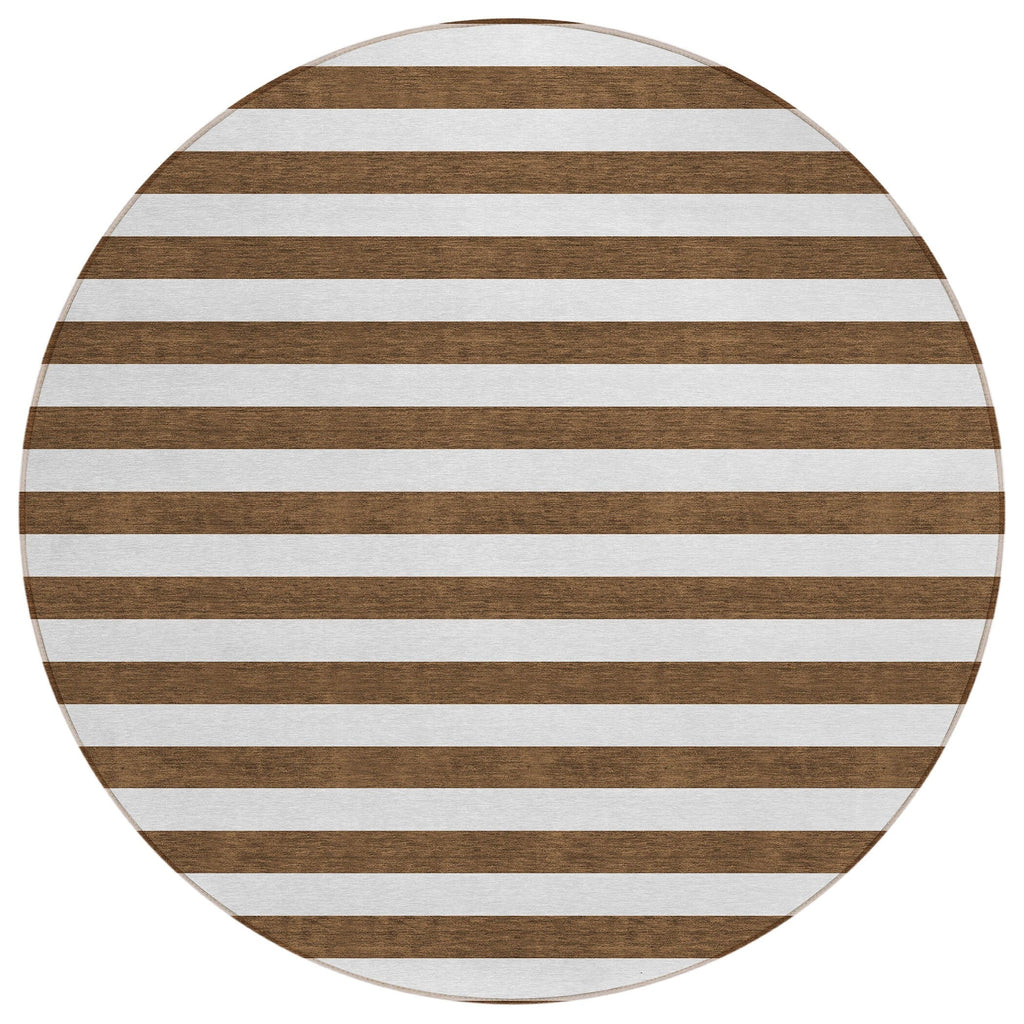 Machine Washable Indoor/ Outdoor Cabana Stripe Chantille Rug