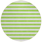 Machine Washable Indoor/ Outdoor Cabana Stripe Chantille Rug