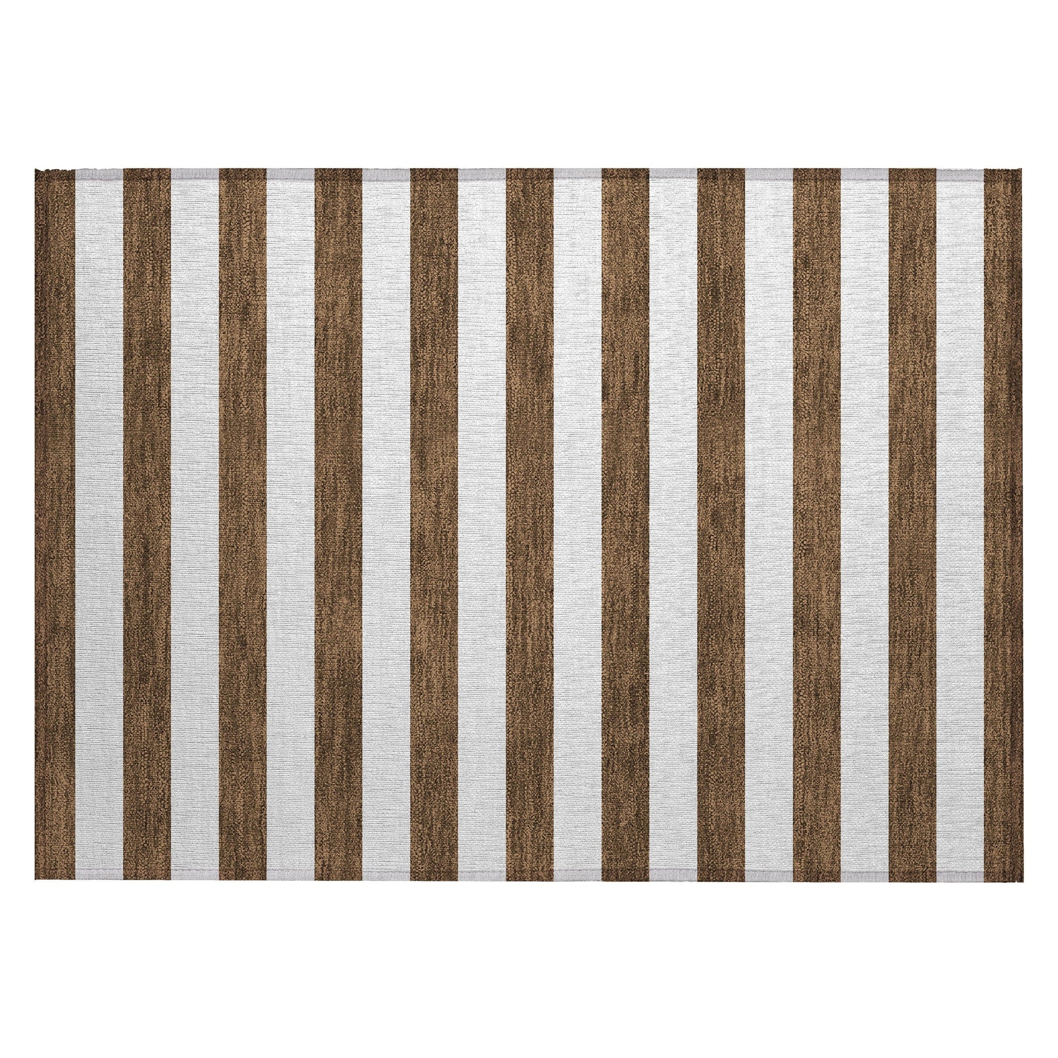 Machine Washable Indoor/ Outdoor Cabana Stripe Chantille Rug