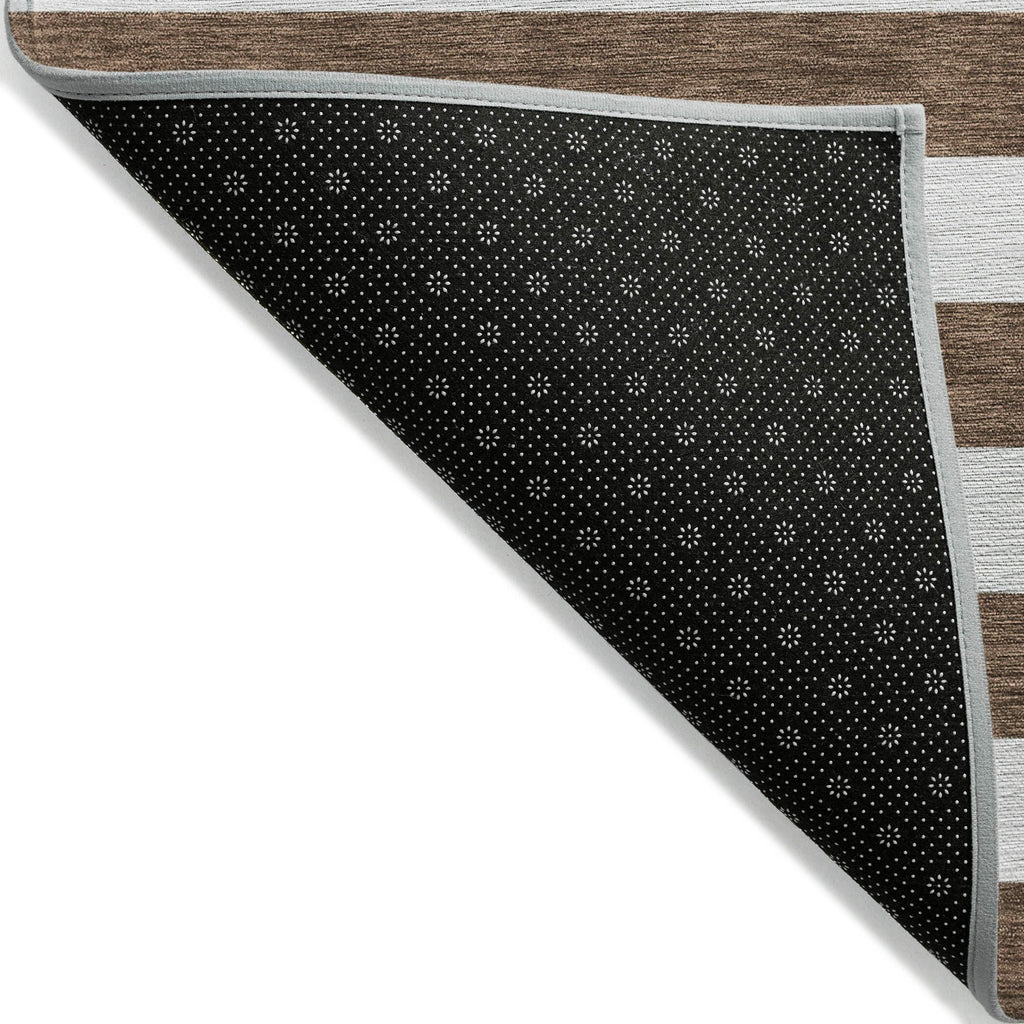 Machine Washable Indoor/ Outdoor Cabana Stripe Chantille Rug