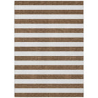 Machine Washable Indoor/ Outdoor Cabana Stripe Chantille Rug