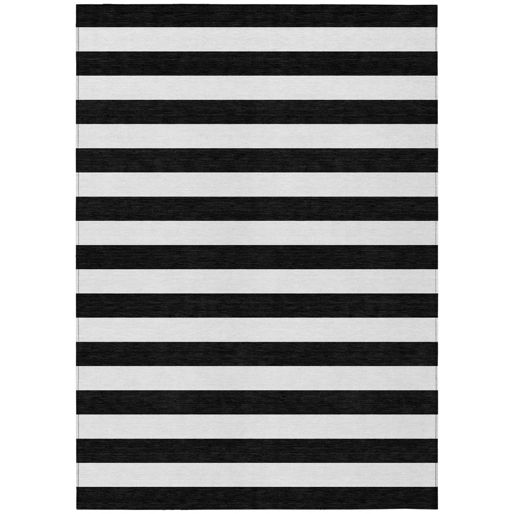 Machine Washable Indoor/ Outdoor Cabana Stripe Chantille Rug