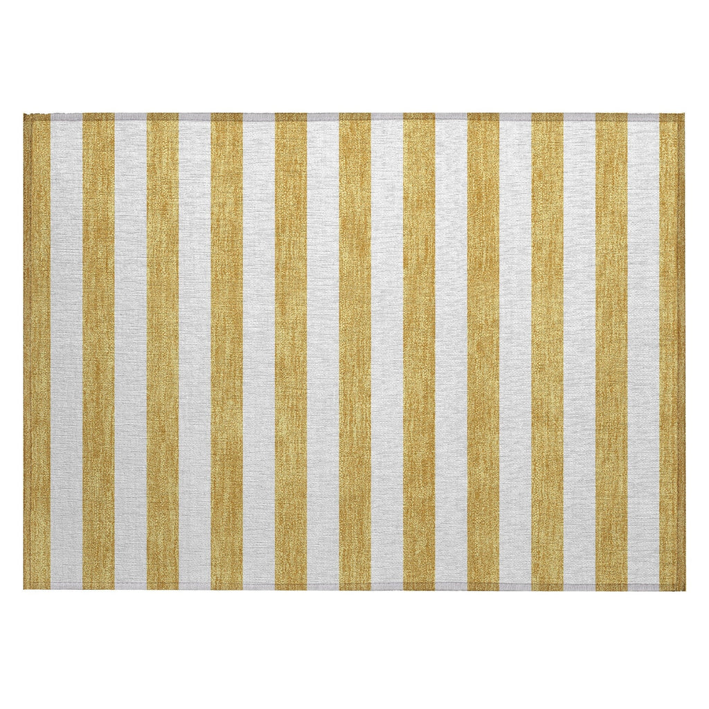 Machine Washable Indoor/ Outdoor Cabana Stripe Chantille Rug