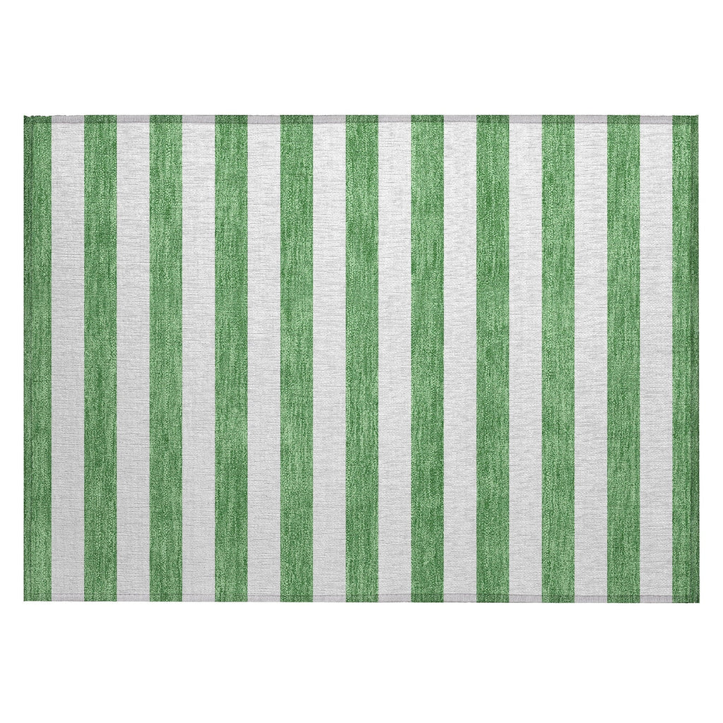 Machine Washable Indoor/ Outdoor Cabana Stripe Chantille Rug