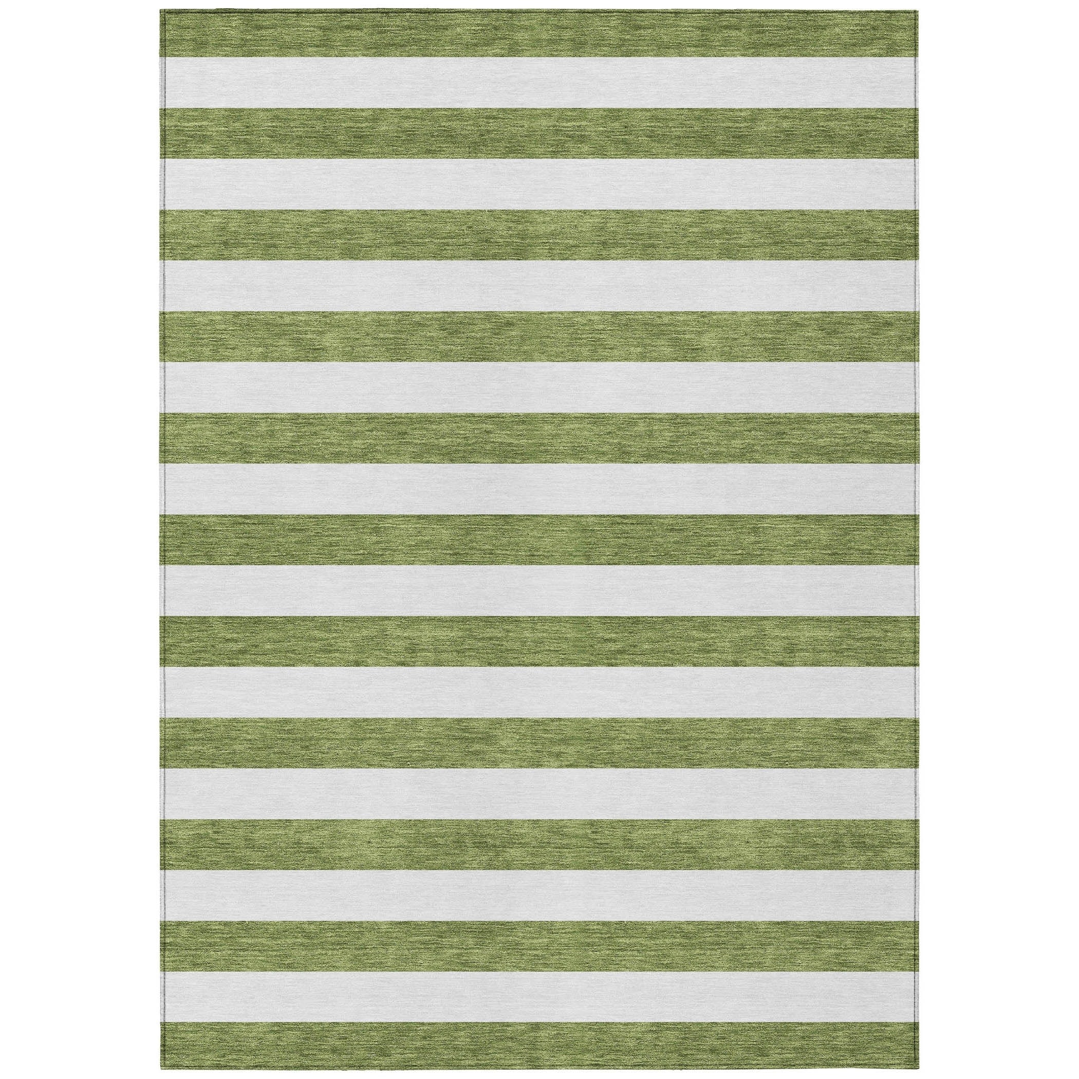 Machine Washable Indoor/ Outdoor Cabana Stripe Chantille Rug