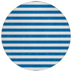 Machine Washable Indoor/ Outdoor Cabana Stripe Chantille Rug