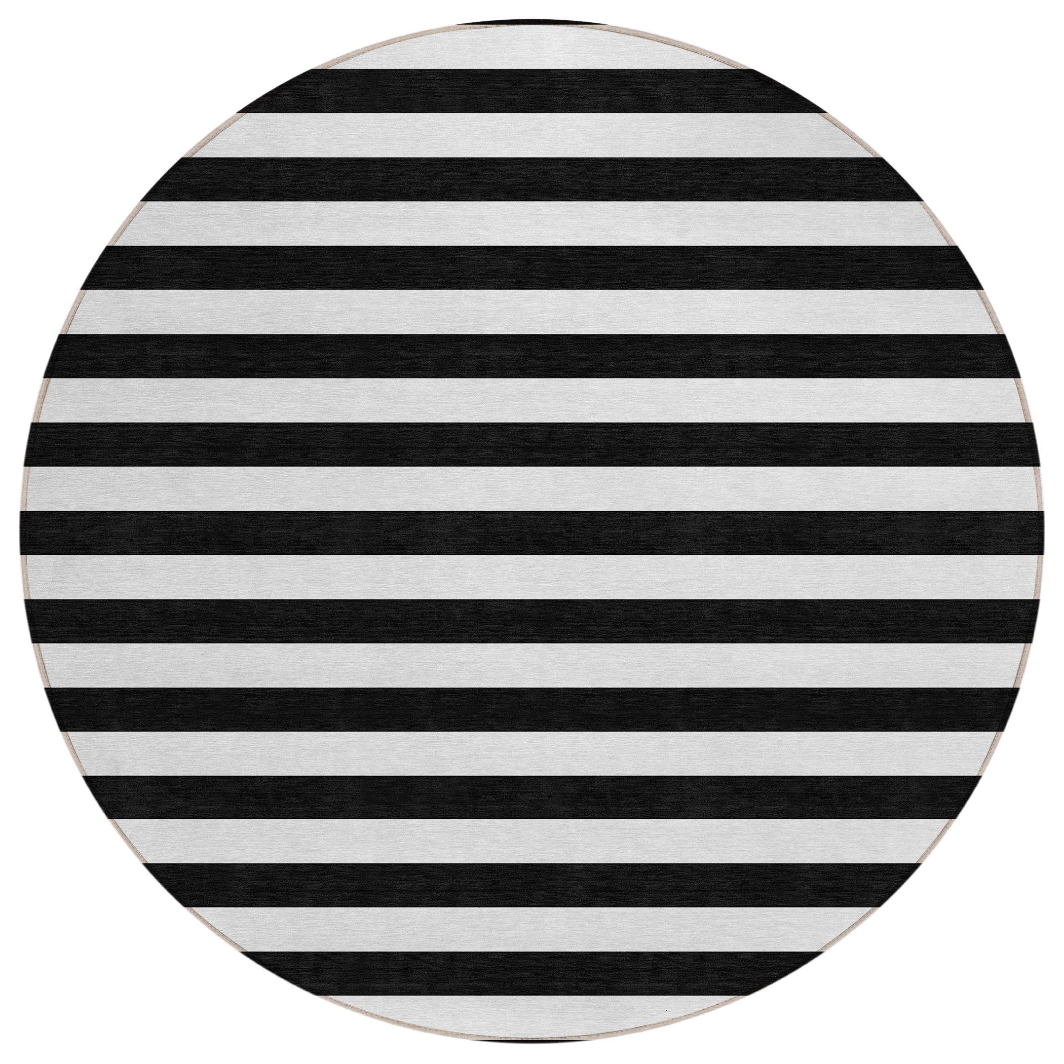 Machine Washable Indoor/ Outdoor Cabana Stripe Chantille Rug