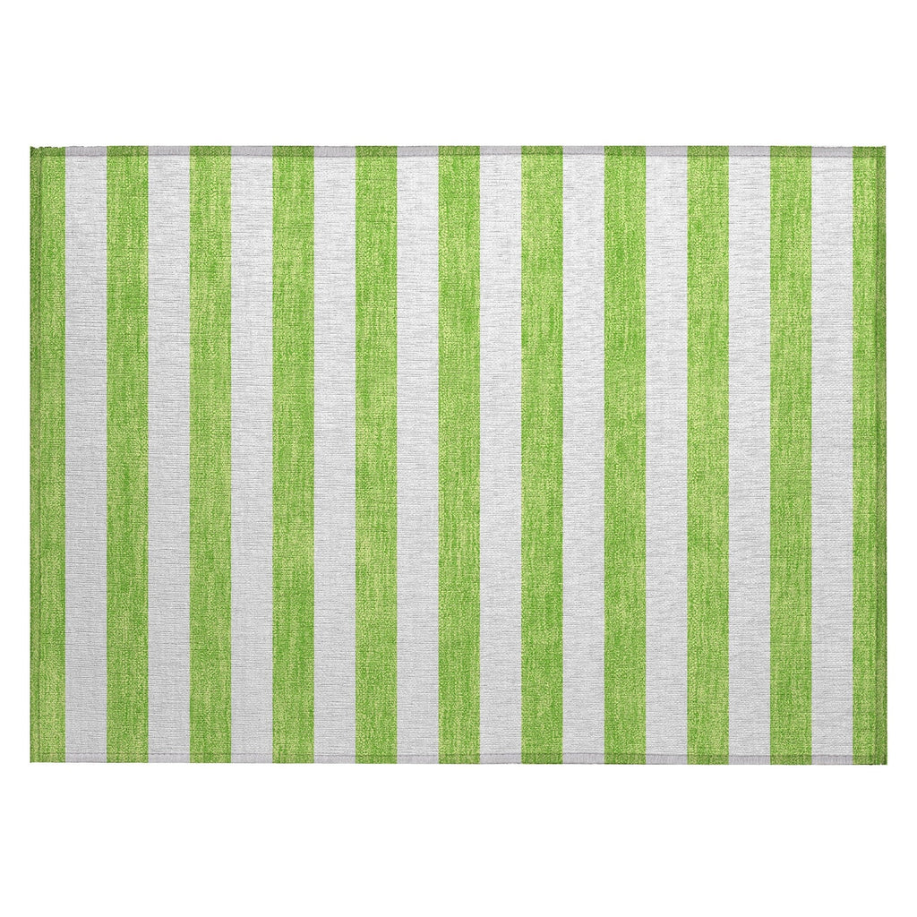 Machine Washable Indoor/ Outdoor Cabana Stripe Chantille Rug
