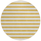 Machine Washable Indoor/ Outdoor Cabana Stripe Chantille Rug