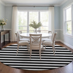 Machine Washable Indoor/ Outdoor Cabana Stripe Chantille Rug