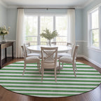 Machine Washable Indoor/ Outdoor Cabana Stripe Chantille Rug