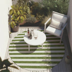Machine Washable Indoor/ Outdoor Cabana Stripe Chantille Rug