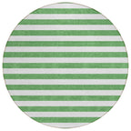 Machine Washable Indoor/ Outdoor Cabana Stripe Chantille Rug