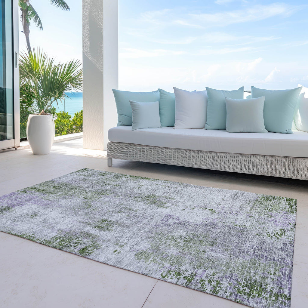 Machine Washable Indoor/ Outdoor Chantille Abstract Modern Rug