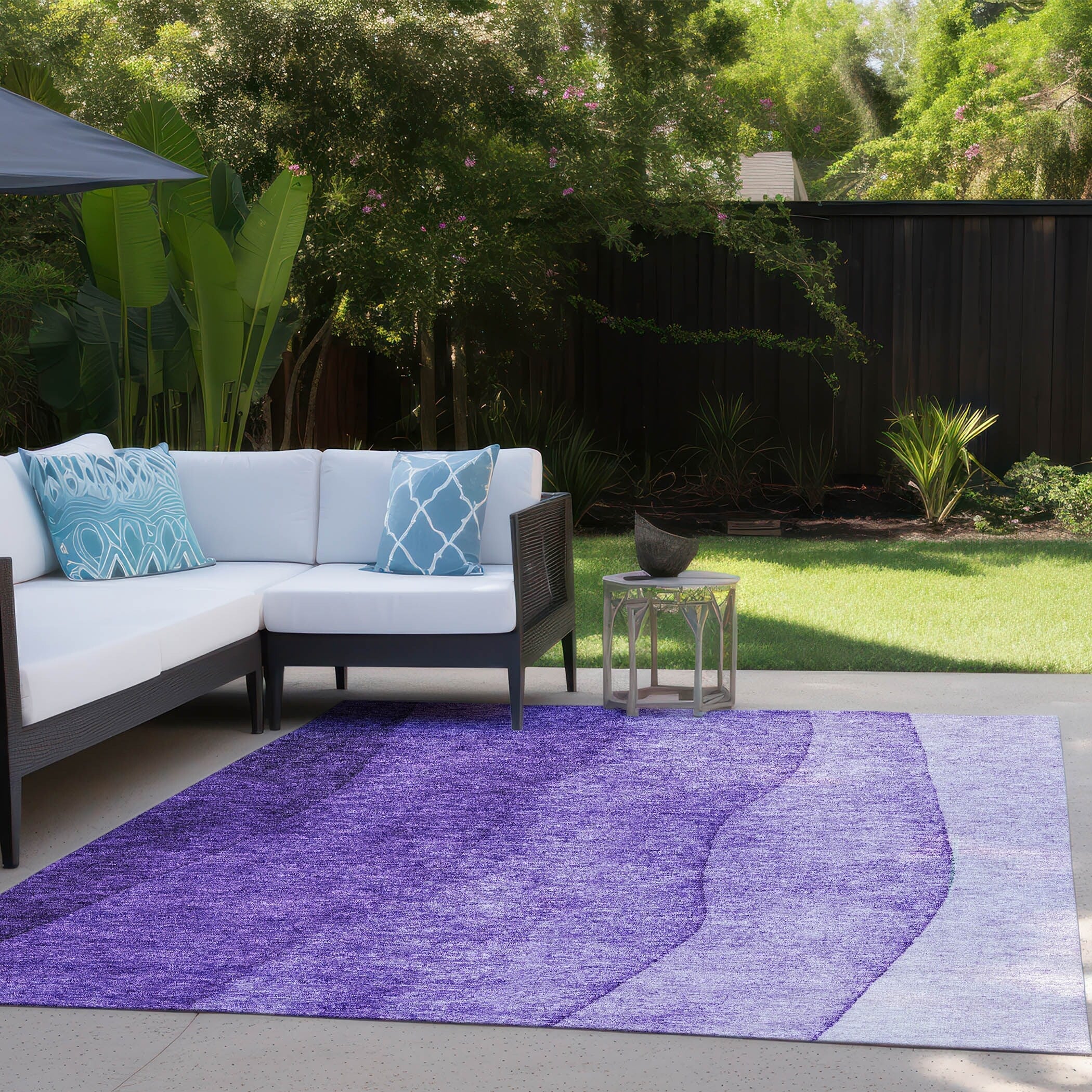 Machine Washable Indoor/ Outdoor Chantille Contemporary Ombre Rug