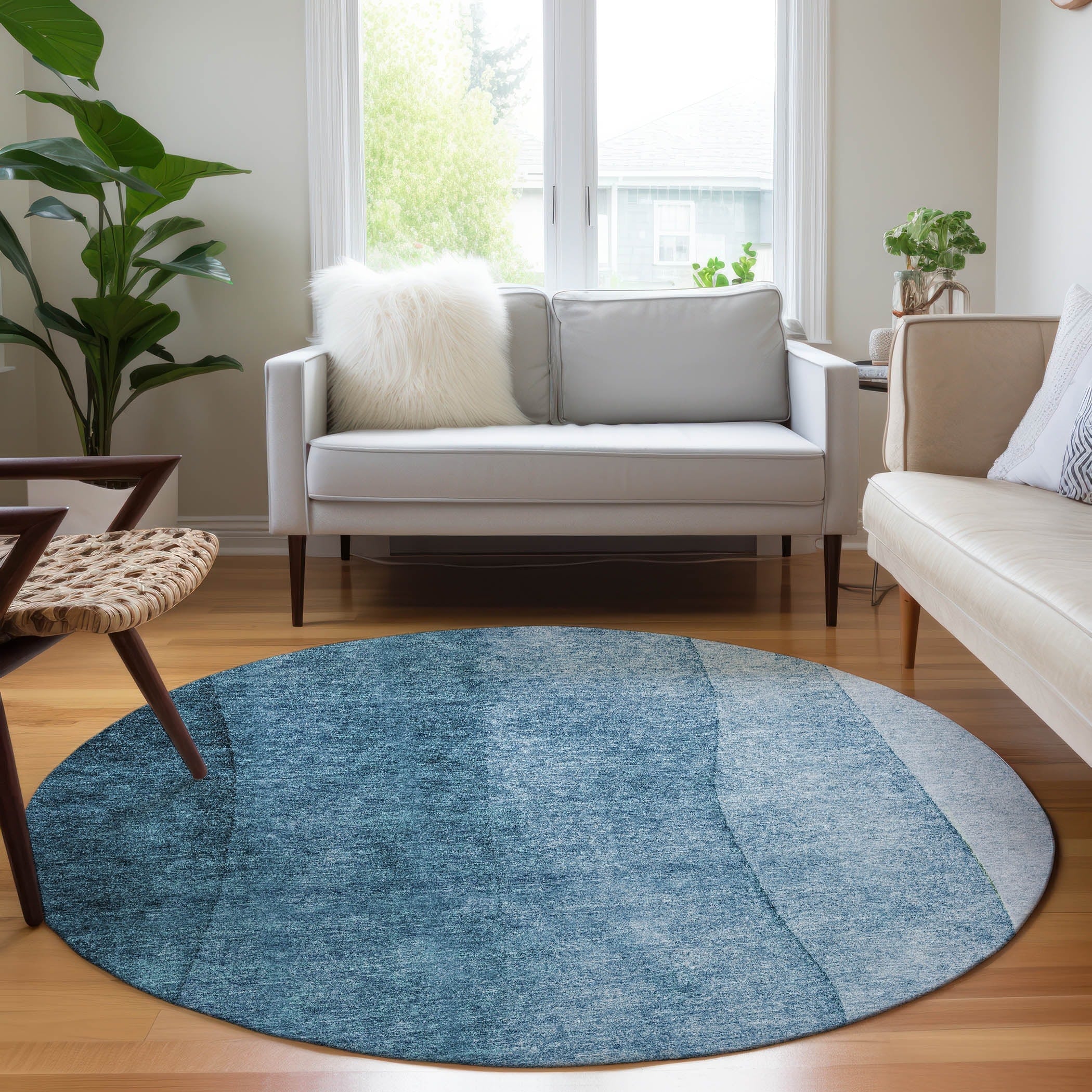 Machine Washable Indoor/ Outdoor Chantille Contemporary Ombre Rug