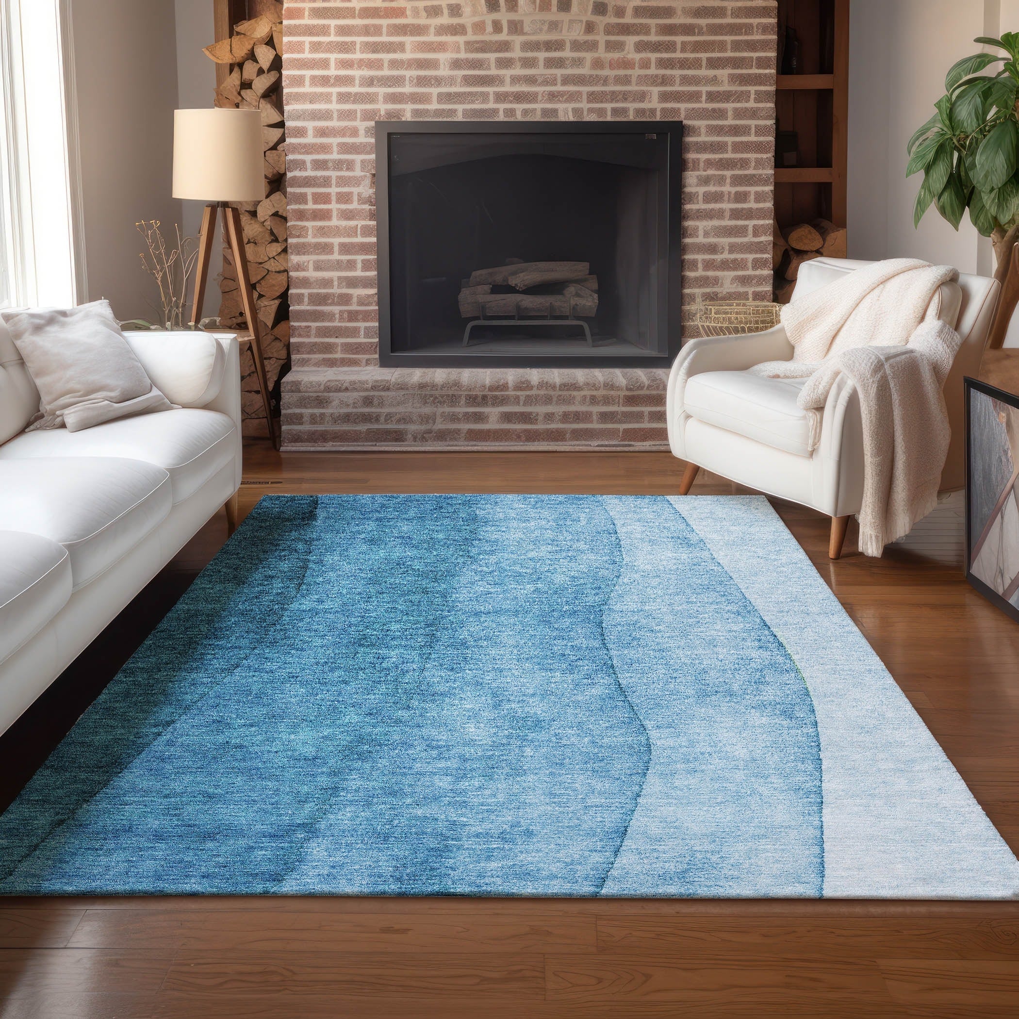Machine Washable Indoor/ Outdoor Chantille Contemporary Ombre Rug