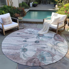 Machine Washable Indoor/ Outdoor Chantille Modern Floral Rug