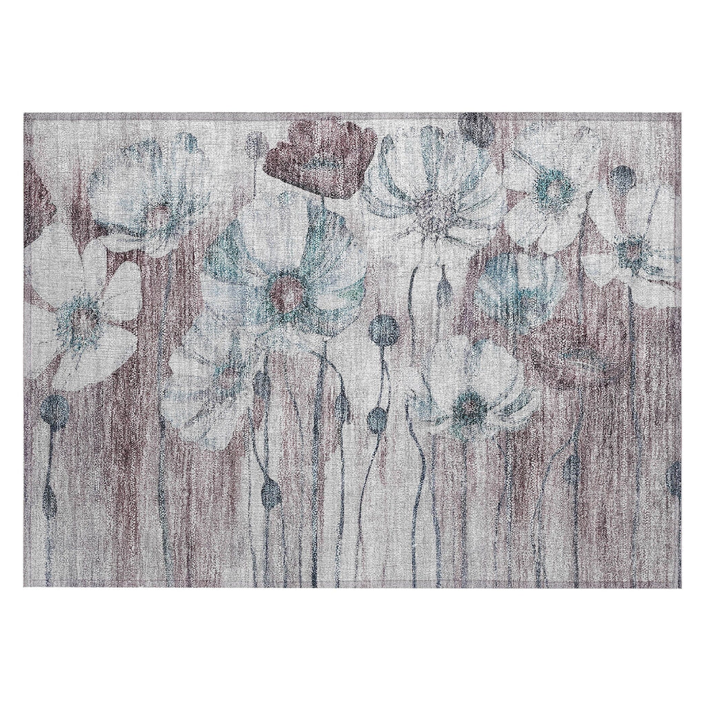 Machine Washable Indoor/ Outdoor Chantille Modern Floral Rug
