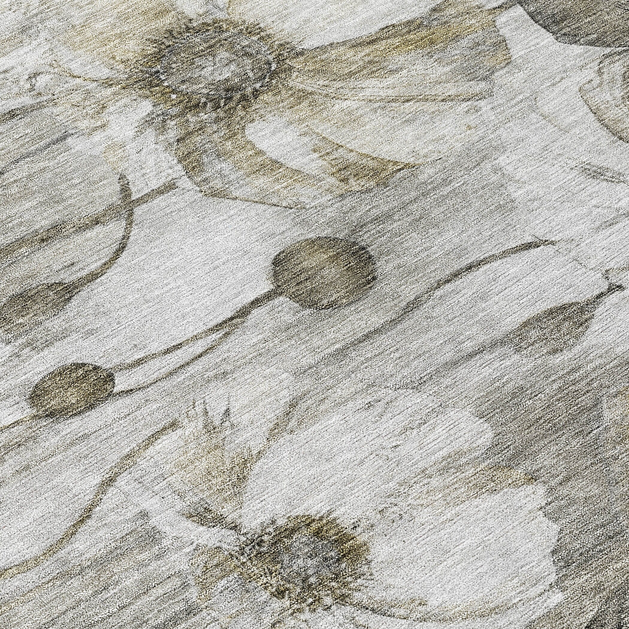 Machine Washable Indoor/ Outdoor Chantille Modern Floral Rug