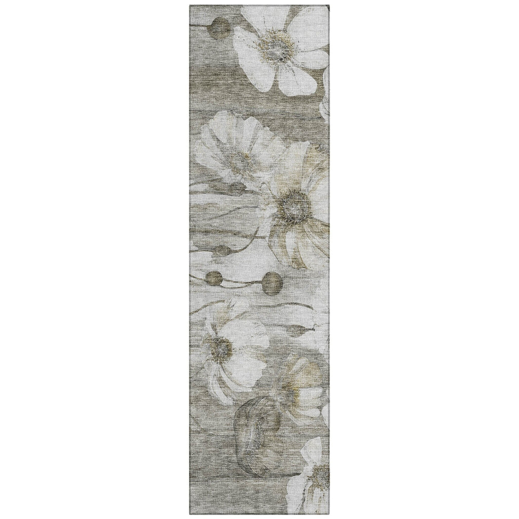 Machine Washable Indoor/ Outdoor Chantille Modern Floral Rug