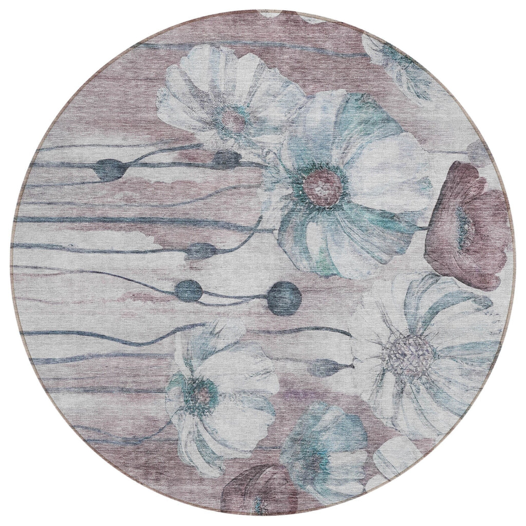 Machine Washable Indoor/ Outdoor Chantille Modern Floral Rug