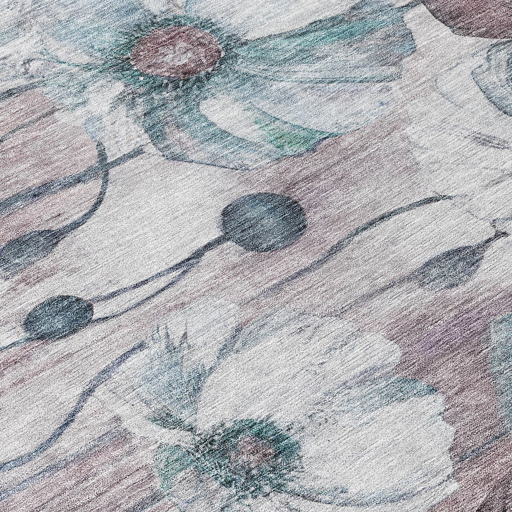 Machine Washable Indoor/ Outdoor Chantille Modern Floral Rug