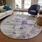 Machine Washable Indoor/ Outdoor Chantille Modern Floral Rug