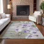 Machine Washable Indoor/ Outdoor Chantille Modern Floral Rug