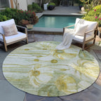 Machine Washable Indoor/ Outdoor Chantille Modern Floral Rug