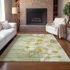 Machine Washable Indoor/ Outdoor Chantille Modern Floral Rug