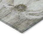 Machine Washable Indoor/ Outdoor Chantille Modern Floral Rug