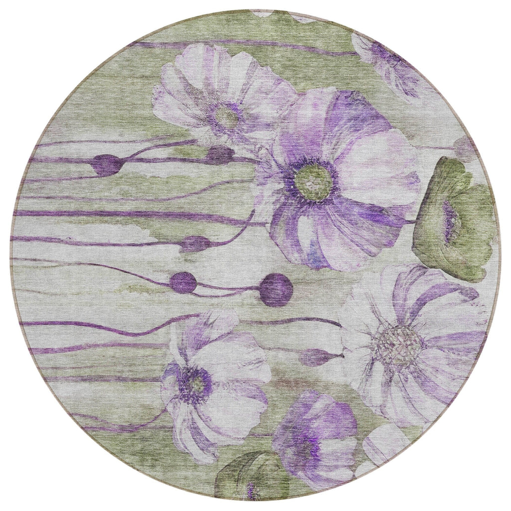 Machine Washable Indoor/ Outdoor Chantille Modern Floral Rug