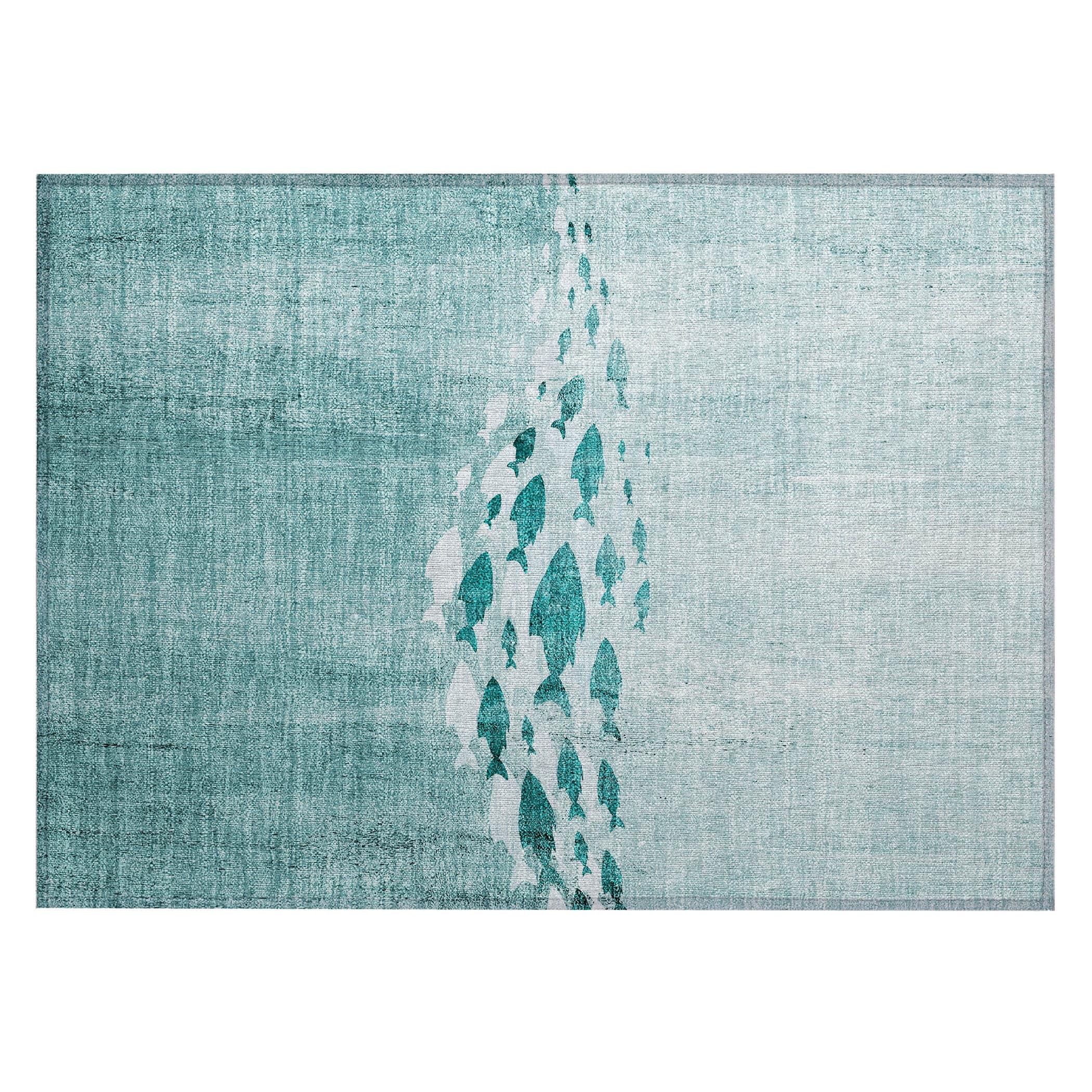 Machine Washable Indoor/ Outdoor Chantille Modern Sea Life Rug
