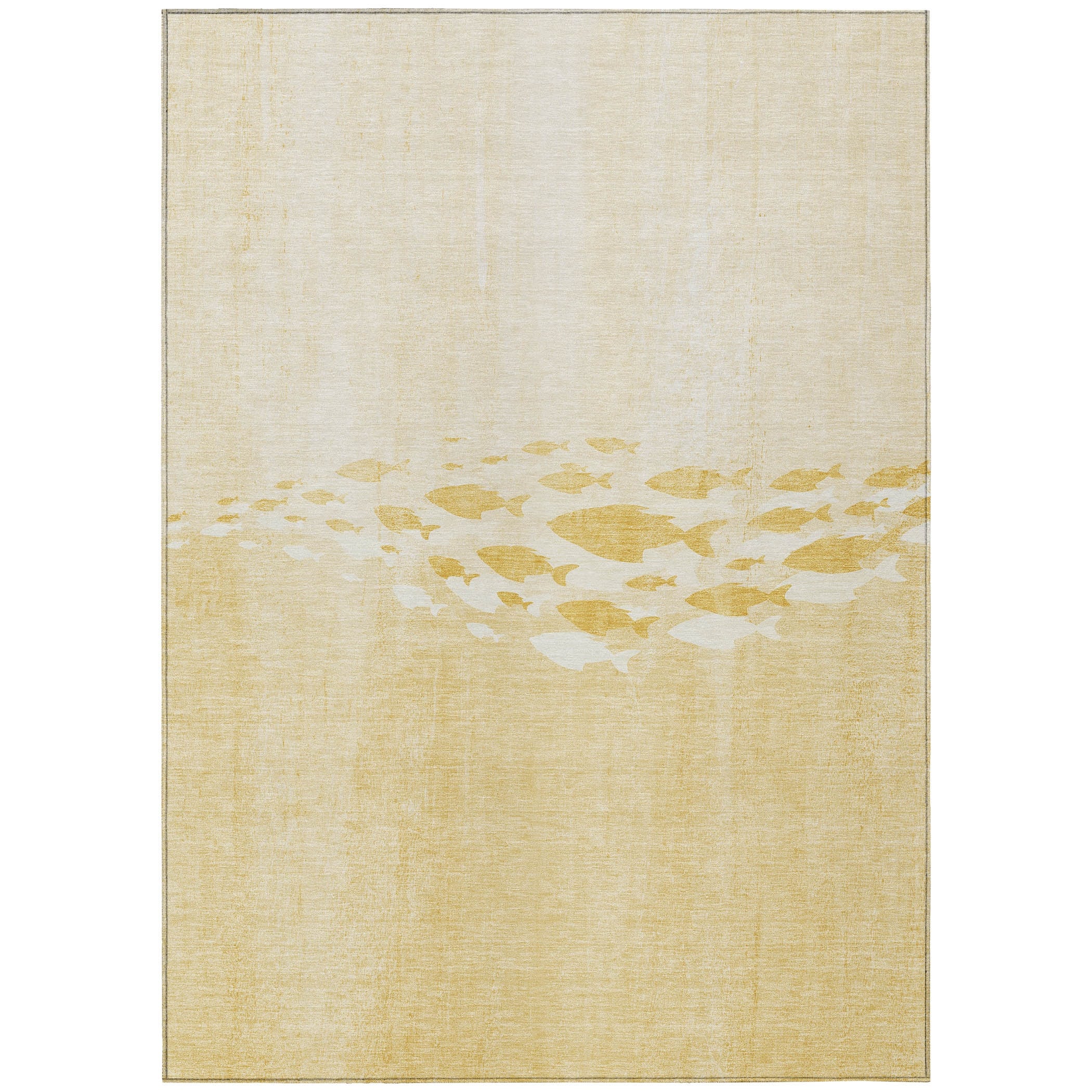 Machine Washable Indoor/ Outdoor Chantille Modern Sea Life Rug