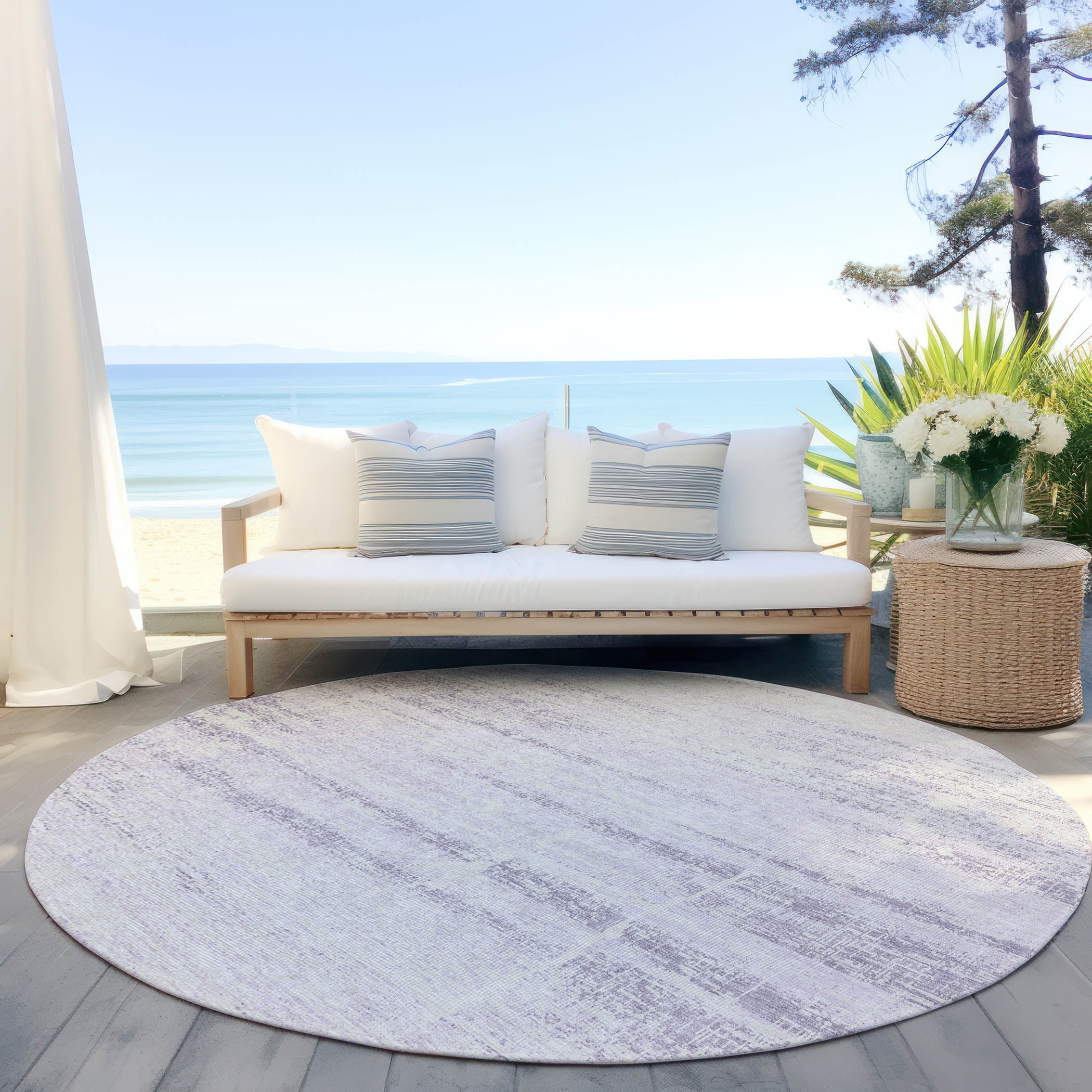 Machine Washable Indoor/ Outdoor Chantille Ombre Solid Rug