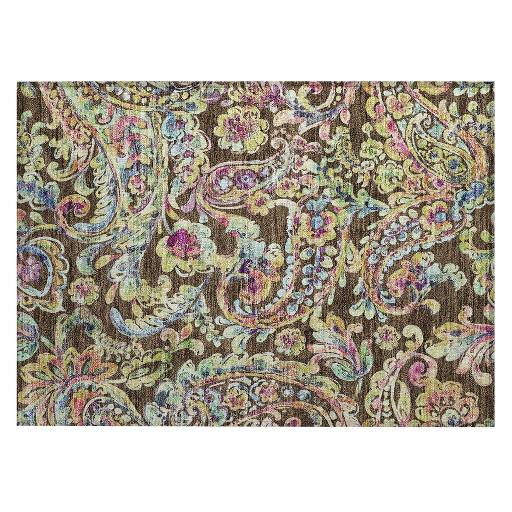 Machine Washable Indoor/ Outdoor Chantille Traditional Scroll Rug