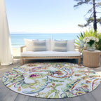 Machine Washable Indoor/ Outdoor Chantille Traditional Scroll Rug