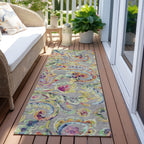 Machine Washable Indoor/ Outdoor Chantille Traditional Scroll Rug