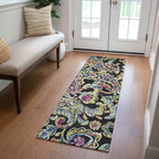 Machine Washable Indoor/ Outdoor Chantille Traditional Scroll Rug