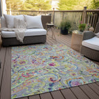 Machine Washable Indoor/ Outdoor Chantille Traditional Scroll Rug