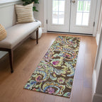 Machine Washable Indoor/ Outdoor Chantille Traditional Scroll Rug