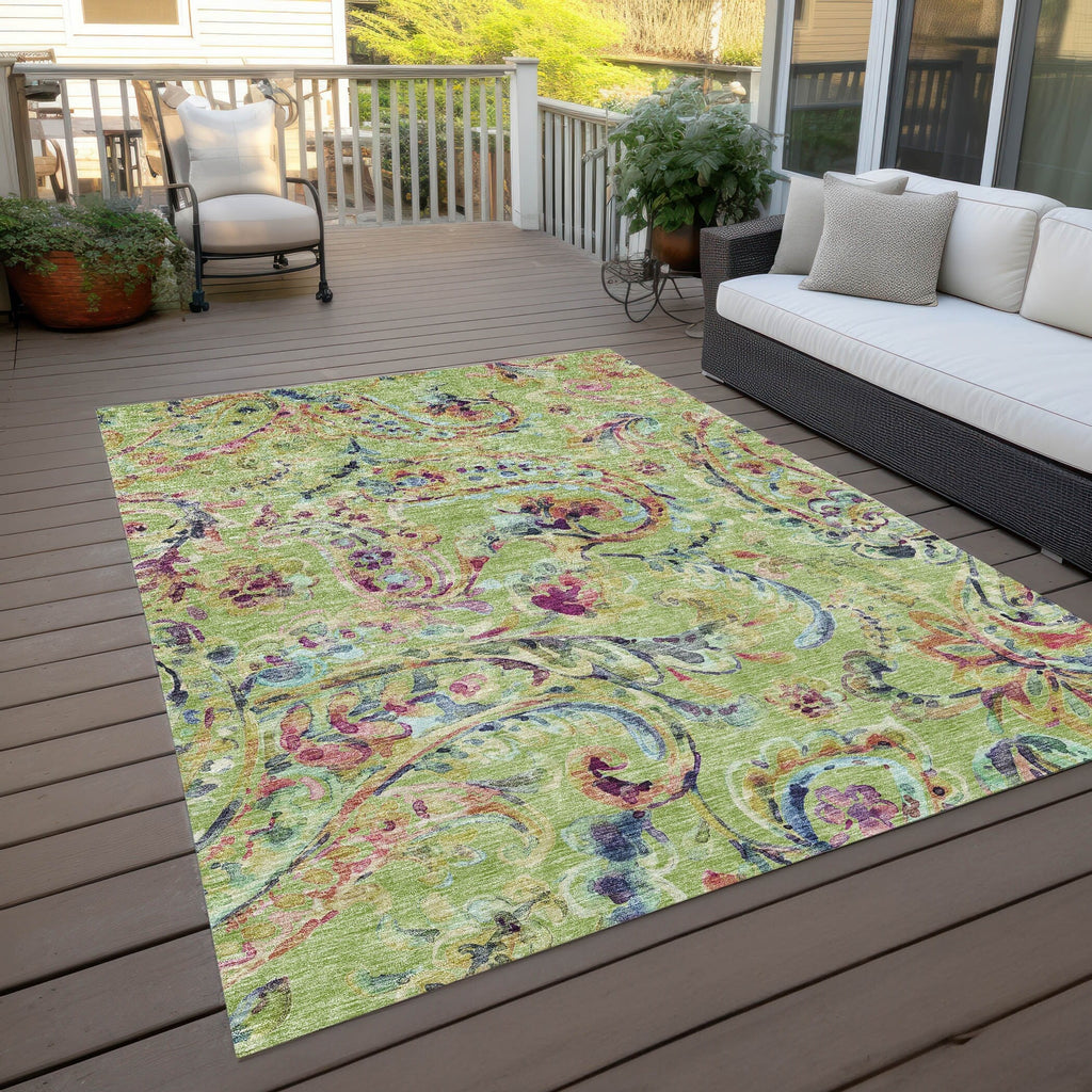 Machine Washable Indoor/ Outdoor Chantille Traditional Scroll Rug
