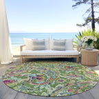 Machine Washable Indoor/ Outdoor Chantille Traditional Scroll Rug