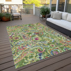 Machine Washable Indoor/ Outdoor Chantille Traditional Scroll Rug