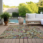 Machine Washable Indoor/ Outdoor Chantille Traditional Scroll Rug