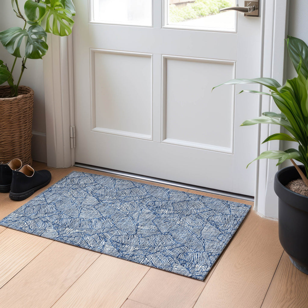 Machine Washable Indoor/ Outdoor Chantille Tropical Palm Rug